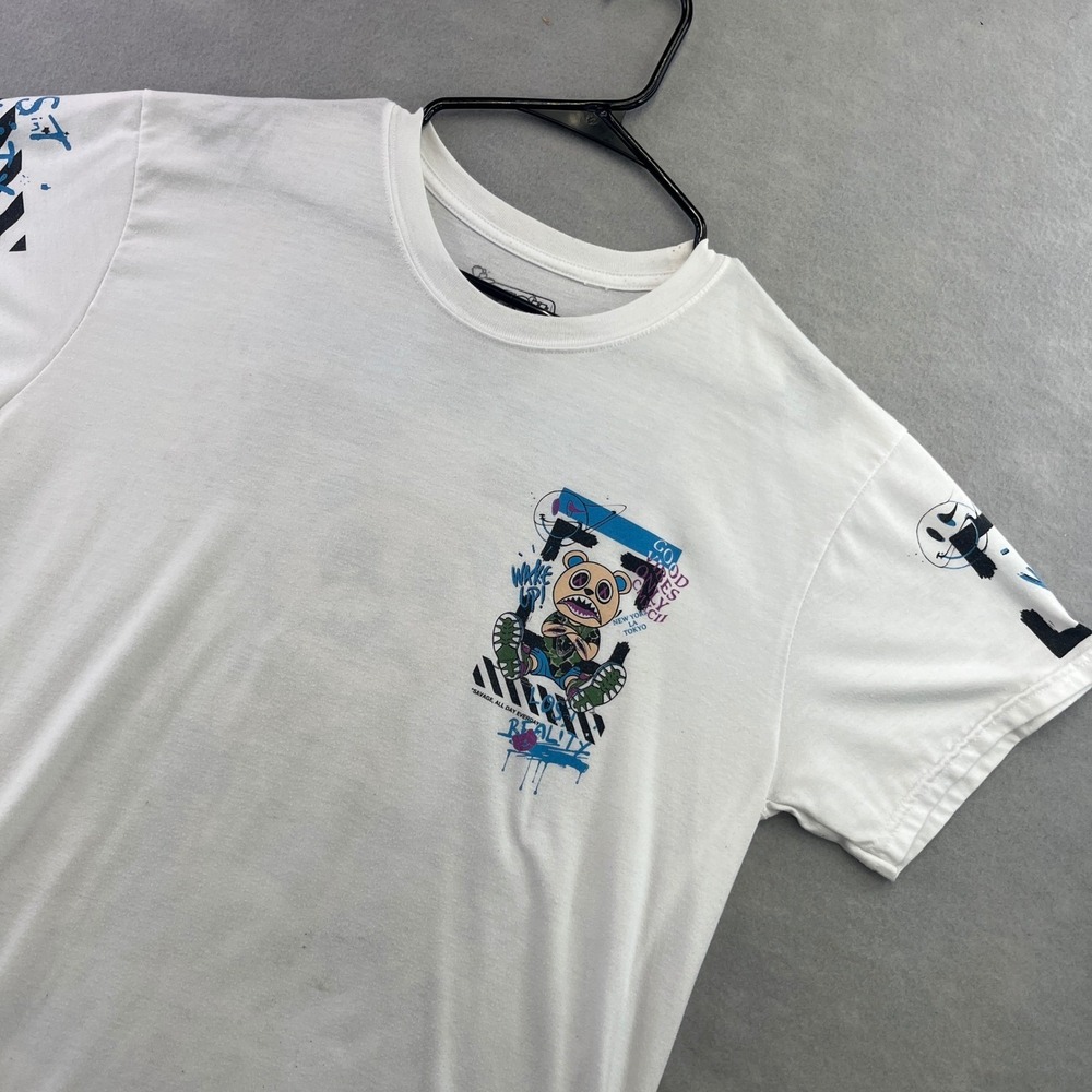 Fresh Laundry Graphic T-Shirt Mens Large White Good Streetwear Bear Print